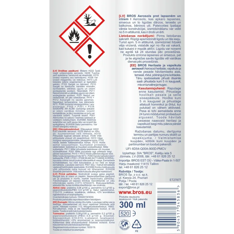 Aerosols Bros, 300 ml