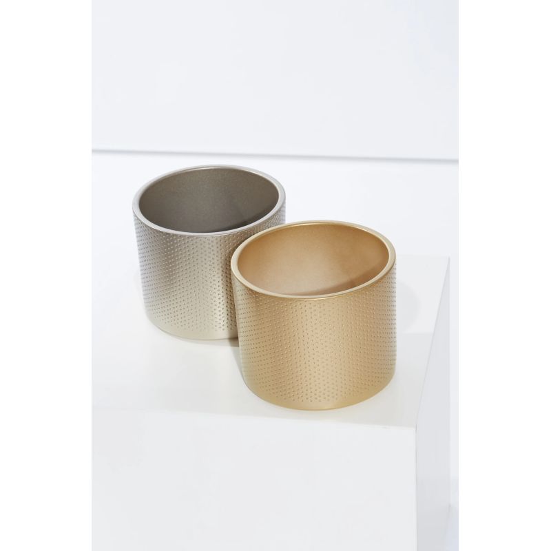 Keram. puķu pods walec kropki d15 zelta