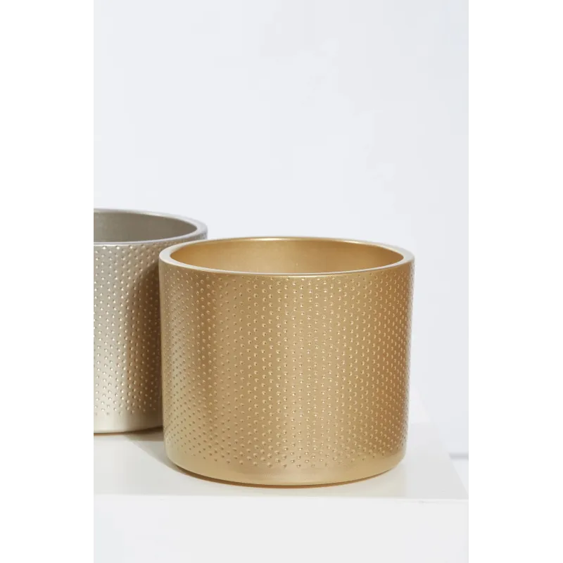 Цветочный горшок Domoletti, керамика, золотой цв.