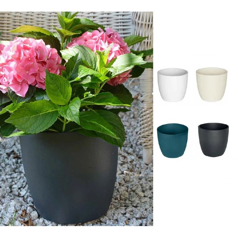 Keramikas puķu pods emi d18 antracīta