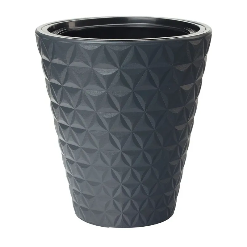 Puķu pods Form Plastic Diamond 2920, plastmasa, tumši pelēks
