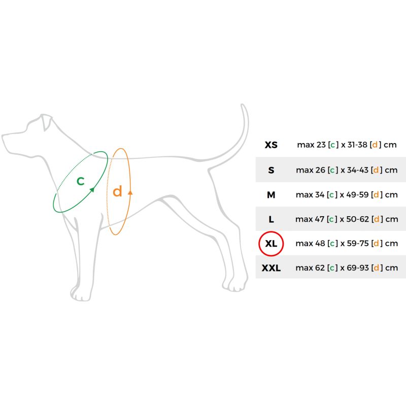 Krūšu siksna amiplay melna xl 48-59-75cm