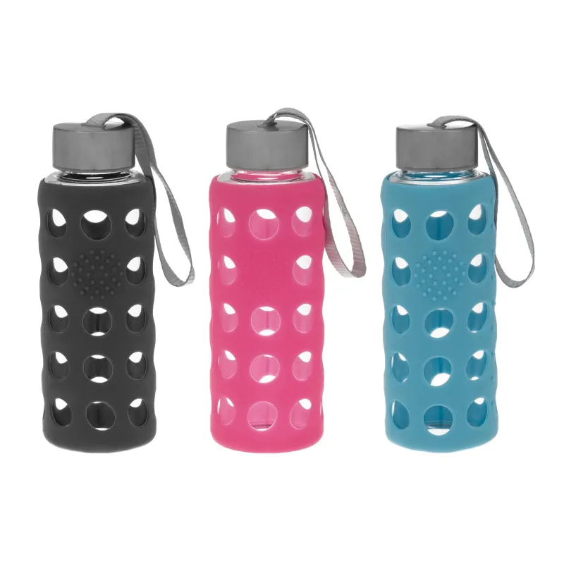 Ūdens pudele Atom, daudzkrāsaina, stikls, 0.3 l