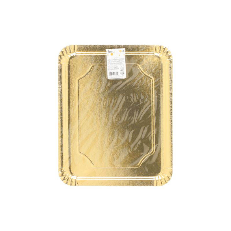 Paplāte papīra zelta festi 2gab 31x38cm