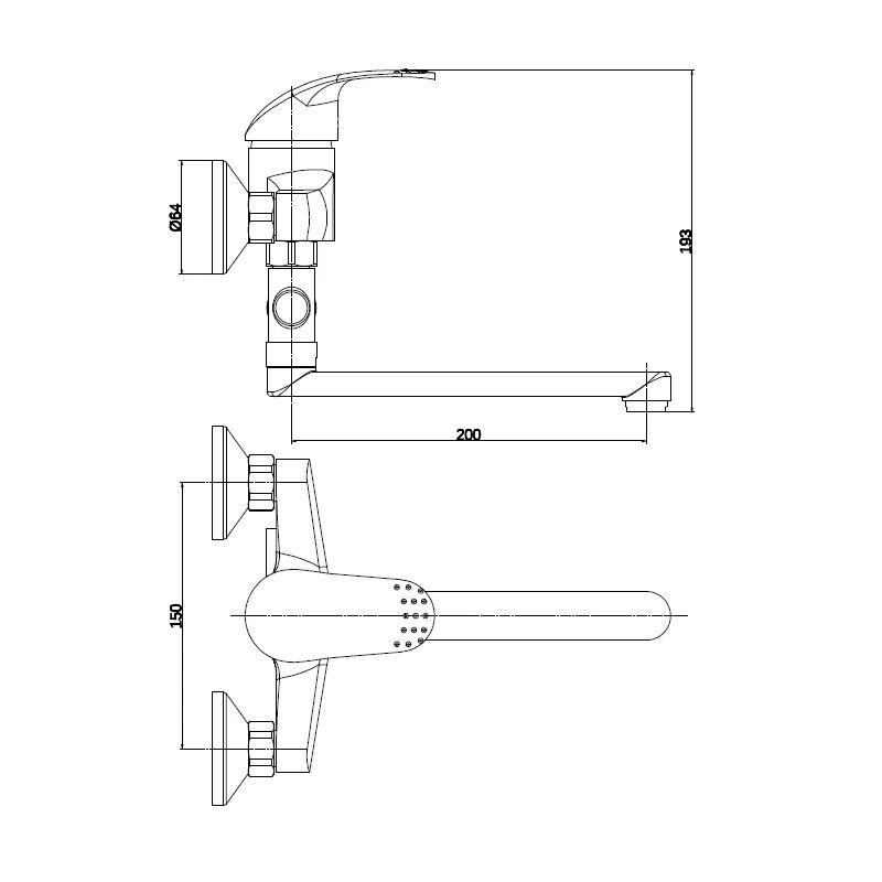 Maisītājs vannas+garš snīpis df2205-1h56