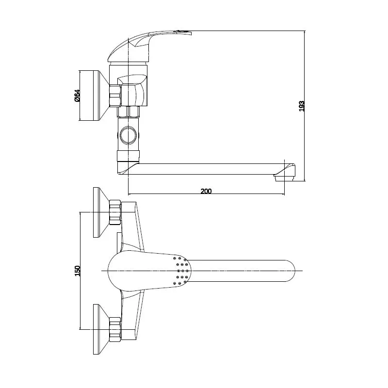 Vannas jaucējkrāns Thema Lux Thema Lux Eco DF2205-1H56W-C, hroma krās.