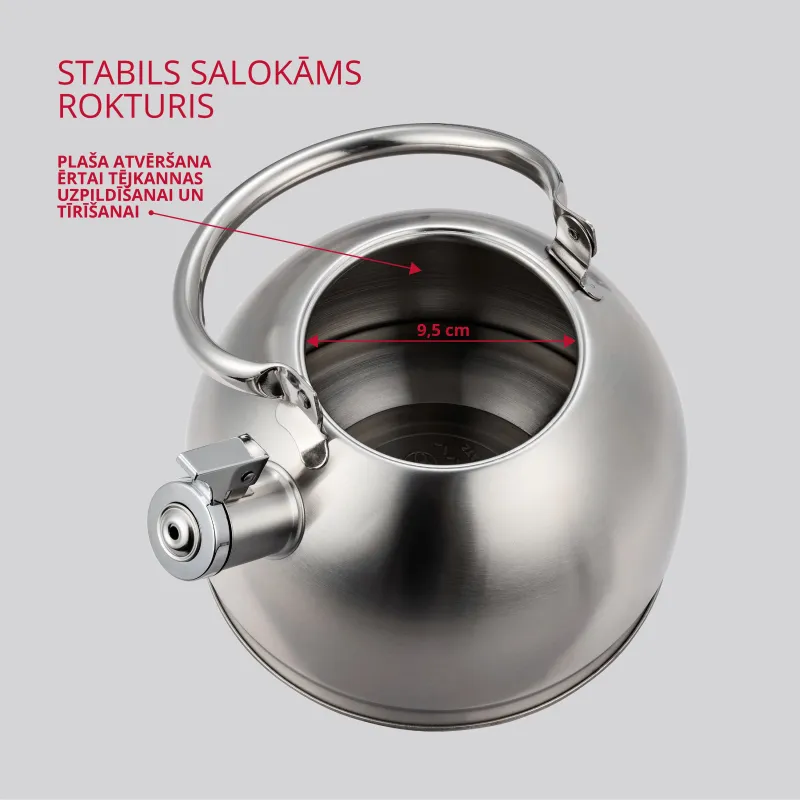 Arbatinukas su švilpuku Domoletti CWY010, 2 l, nerūdijančiojo plieno sp.