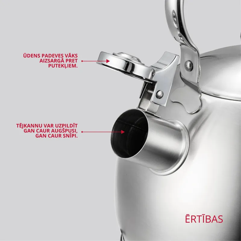 Arbatinukas su švilpuku Domoletti CWY010, 2 l, nerūdijančiojo plieno sp.