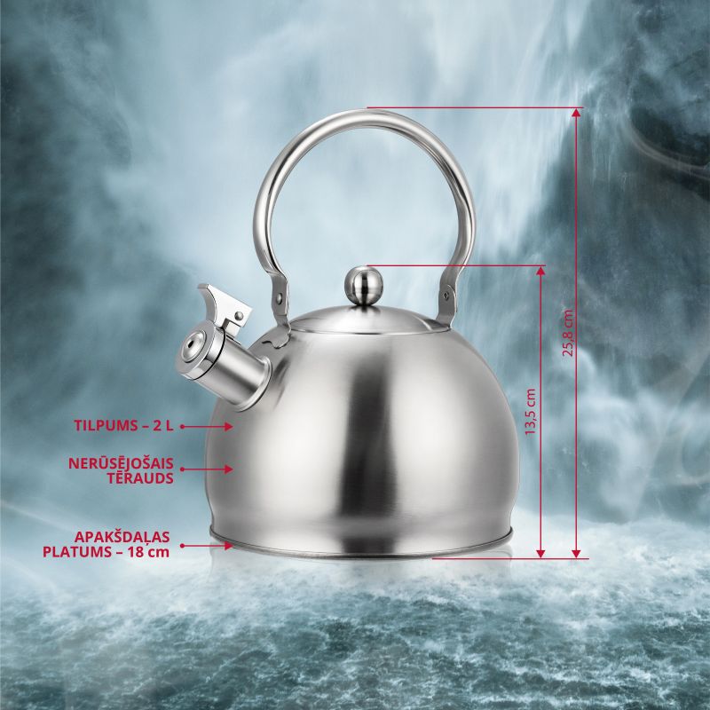 Tējkanna 2l nerūsējošā tēraud cwy010