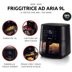 4630 Ariete Airy Fryer 9L aerogrili Black