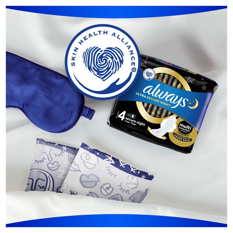 Always Ultra Secure Night Extra Size 5 Pads with Wings, 10 pcs