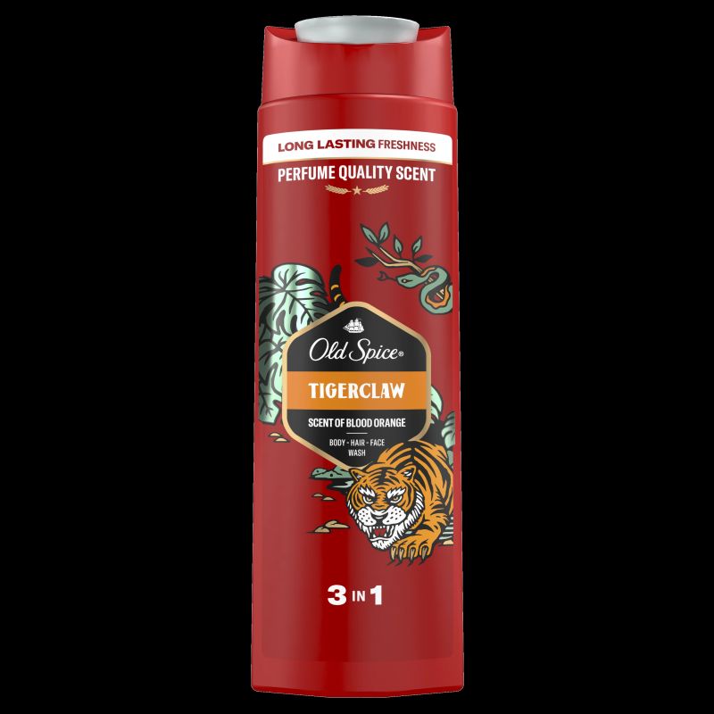Old Spice Tigerclaw Dušas Želeja Un Šampūns Vīriešiem, 400 ml
