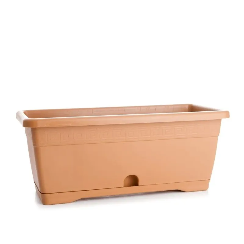 Balkona stādītājs Plasticotto, plastmasa, 100 cm x 18 cm, brūna krās.