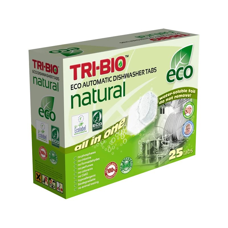 Nõudepesumasina tabletid Tri-Bio Natural All in One, 25 tk