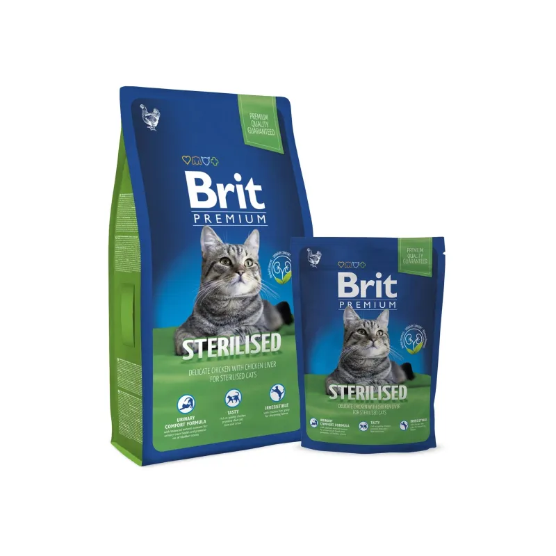 Sausā kaķu barība Brit Premium Cat Sterilised, vistas gaļa, 1.5 kg