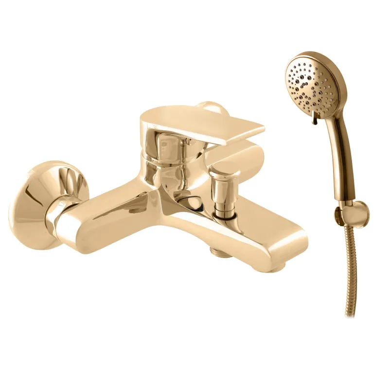 Vannas maisītājs ar dušas komplektu Domoletti Colorado DCO154.5-1Z, zelta krās.