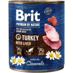 Märg koeratoit Brit Premium By Nature Turkey With Liver, kalkun, 0.8 kg
