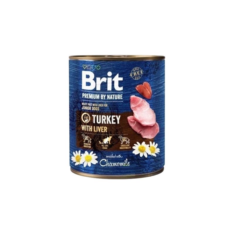 Märg koeratoit Brit Premium By Nature Turkey With Liver, kalkun, 0.8 kg