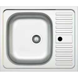 Кухонная мойка Asil Krom AS23, нержавеющая сталь-металл, 60 см x 50 см x 15 см, из нержавеющей стали