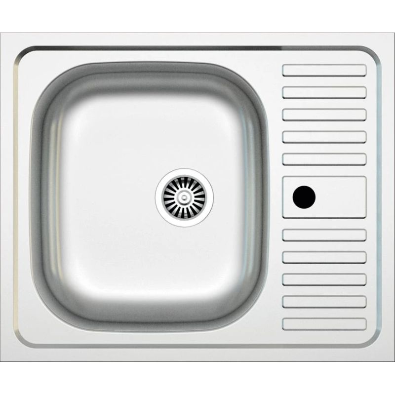 Virtuves izlietne Asil Krom AS23, nerūsējošais tērauds-metāls, 60 cm x 50 cm x 15 cm, nerūsējošā tērauda