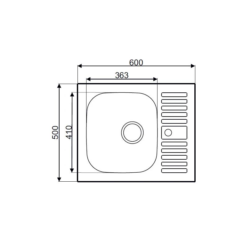 Virtuves izlietne Asil Krom AS23, nerūsējošais tērauds-metāls, 60 cm x 50 cm x 15 cm, nerūsējošā tērauda