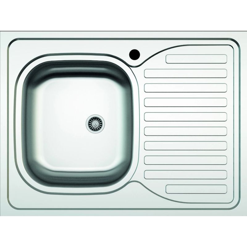 Virtuves izlietne Asil Krom AS30, nerūsējošais tērauds, 80 cm x 60 cm x 15 cm