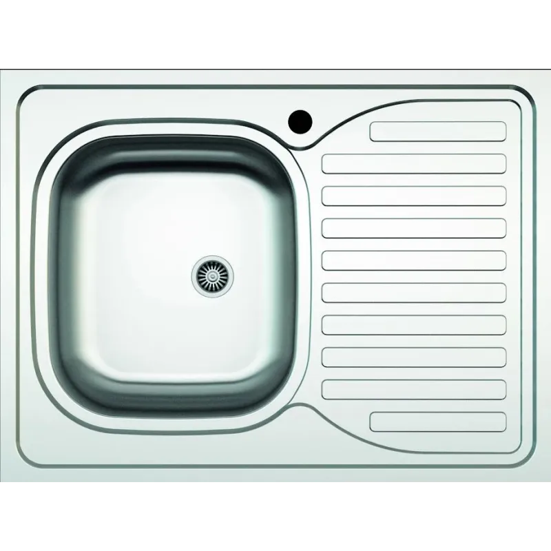 Virtuves izlietne Asil Krom AS30, nerūsējošais tērauds, 80 cm x 60 cm x 15 cm