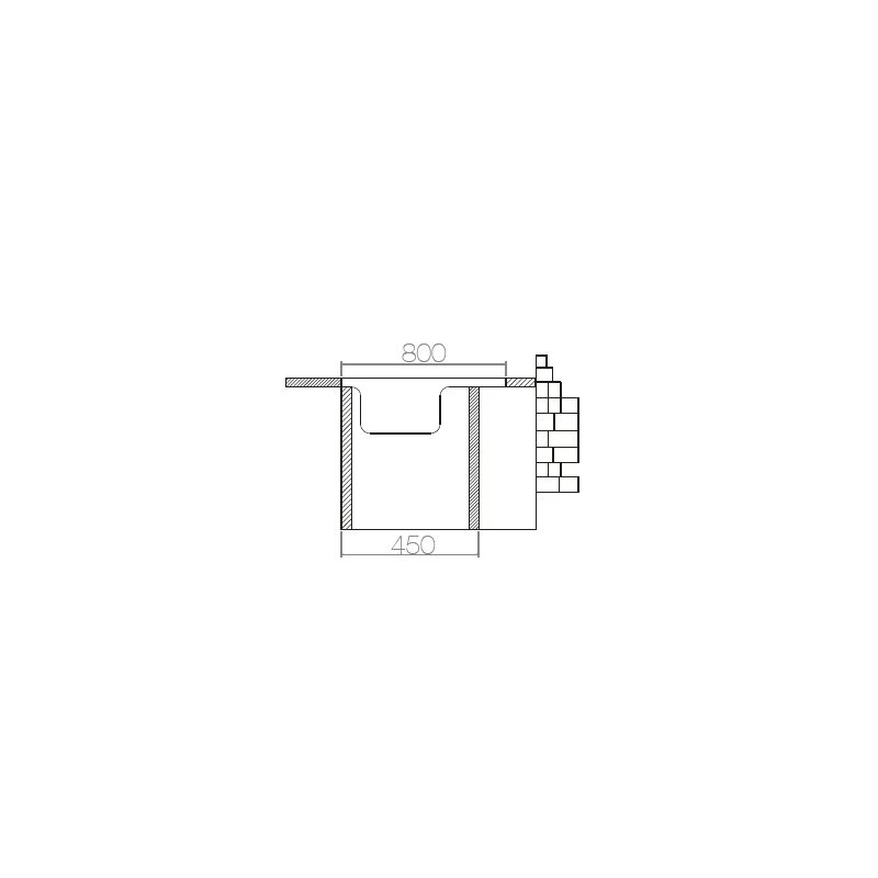 Virtuves izlietne Asil Krom AS30, nerūsējošais tērauds, 80 cm x 60 cm x 15 cm