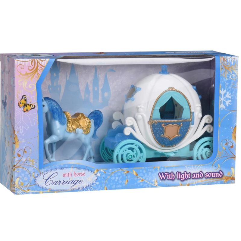 Rotaļlieta zirgs un kariete m.ar skaņu