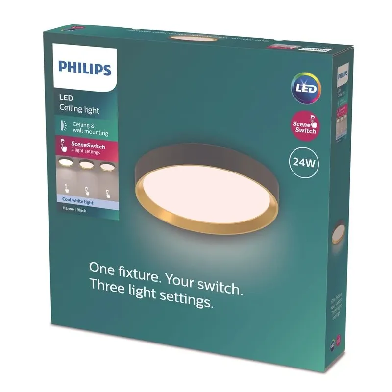 Šviestuvas lubų Philips Hanno 929004115901, LED, 4000 °K, 1 x 24 W
