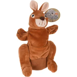 Rotaļlieta rokas leļļu ķengurs 28cm