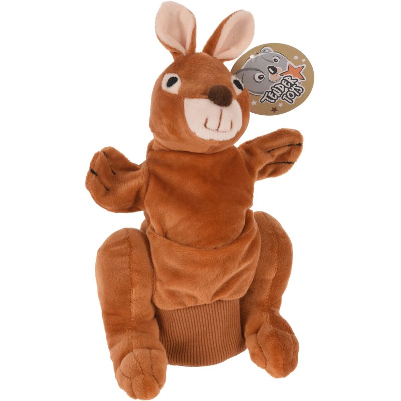 Rotaļlieta rokas leļļu ķengurs 28cm