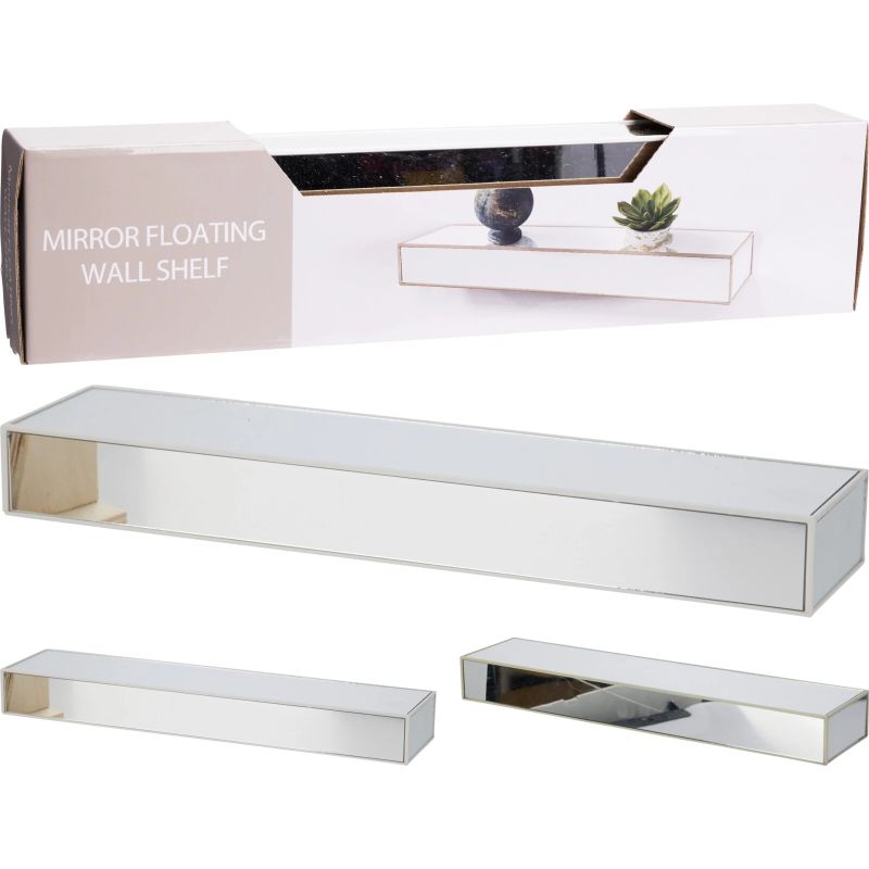 Plaukts sienas pp un stikls 45.5x10x5cm