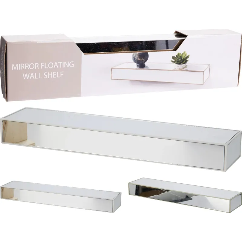 Plaukts sienas pp un stikls 45.5x10x5cm