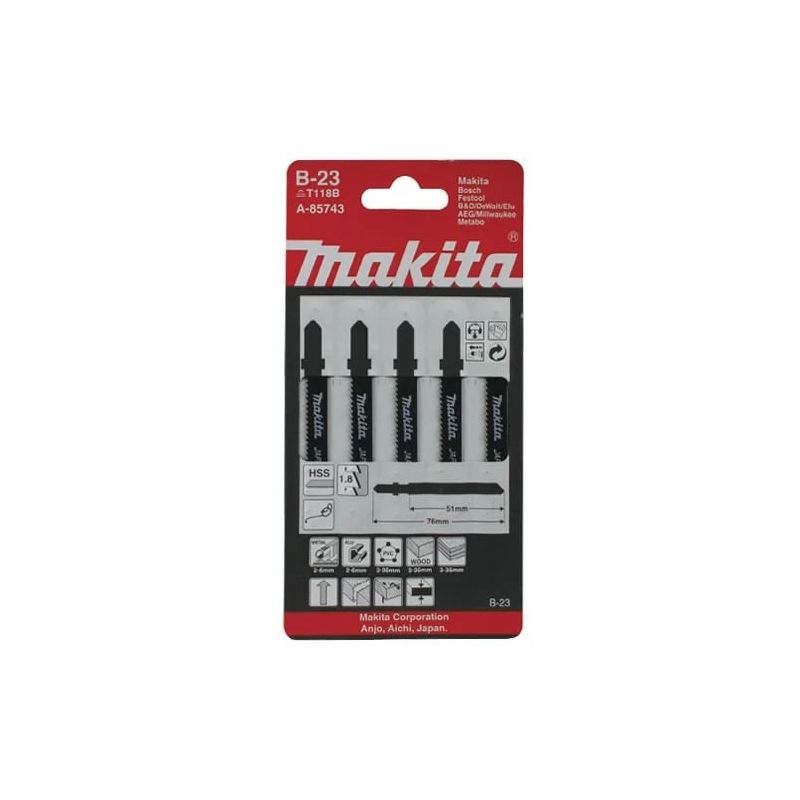 Asmeņi figūrzāģa b-23 50mm 5gab