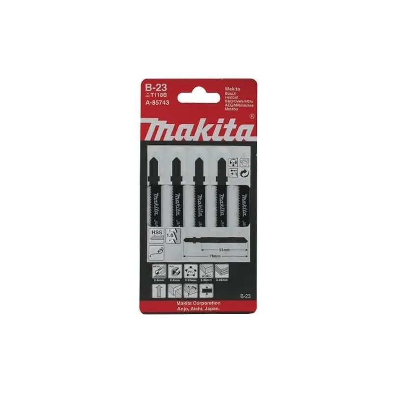 Asmeņi figūrzāģa b-23 50mm 5gab