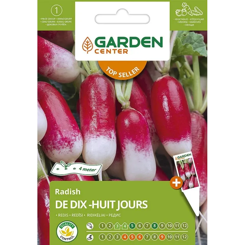 Sēklas Garden Center, redīsi De Dix-Huit Jours, 5 g