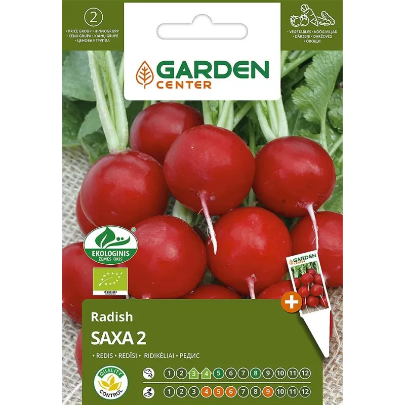 Sēklas Garden Center, redīsi Saxa 2, 2 g