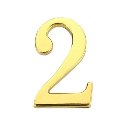 Durvju numurs 2 zelta krāsā 45 mm