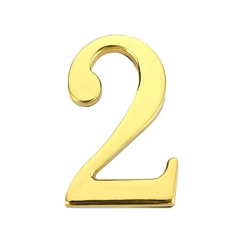 Durvju numurs 2 zelta krāsā 45 mm