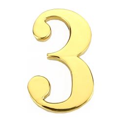 Durvju numurs 3 zelta krāsā 45 mm
