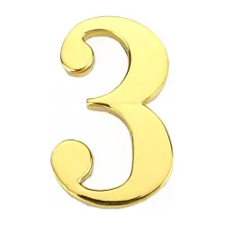 Durvju numurs 3 zelta krāsā 45 mm