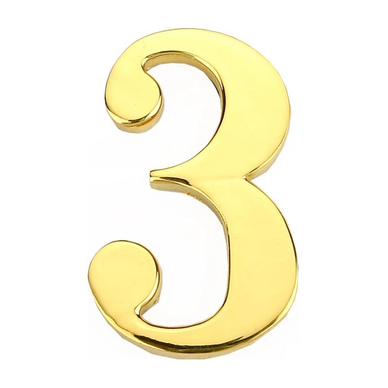 Uksenumber Haushalt GP-3, 4.5 cm x 2.8 cm, tsink, kuldne v.