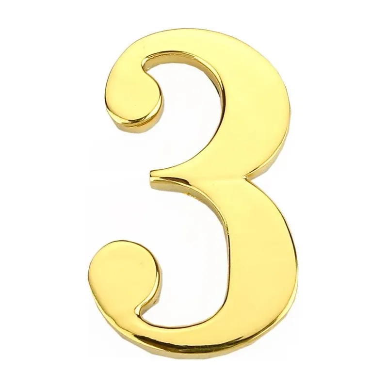 Durvju numurs 3 zelta krāsā 45 mm