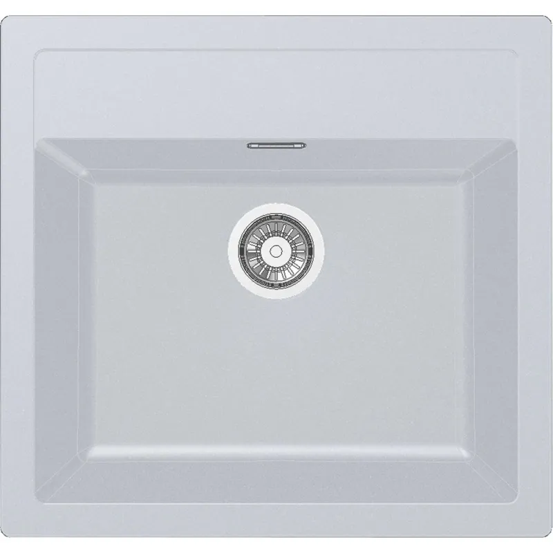 Virtuves izlietne Franke Sirius SID 610, plastmasa-stikla šķiedras, 56 cm x 53 cm x 20 cm, balta krās.