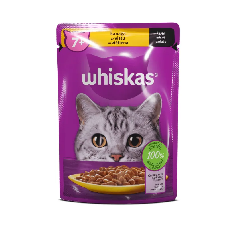 Mitrā kaķu barība Whiskas Chicken, vistas gaļa, 0.085 kg