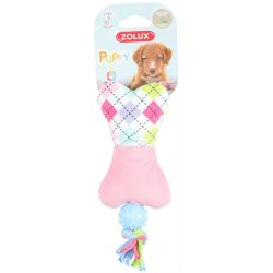 Rotaļlieta sunim, plīša manta Zolux Plush Toy Bone, rozā krās.