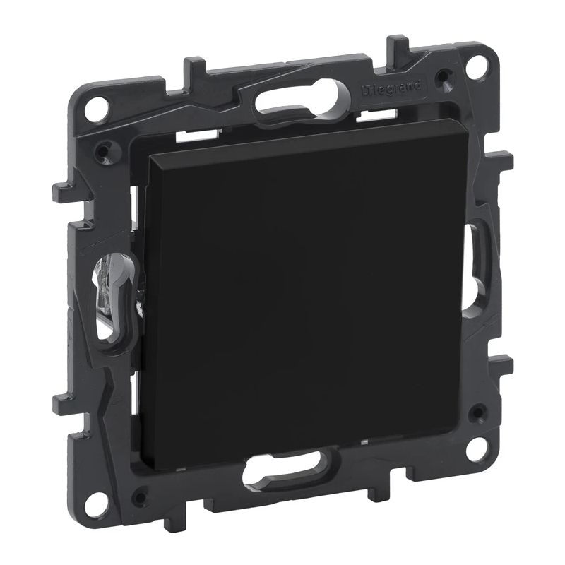 Krusta slēdzis LEGRAND NILOE STEP, melnā krāsā