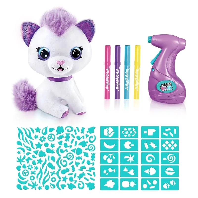 AIRBRUSH PLUSH Plīša DIY komplekts Kaķēns ar aerogrāfu, 25 cm