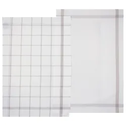 Virtuves dvieļu komplekts Atmosphera, balta krās.-pelēka krās., 45 cm x 70 cm, 2 gab.